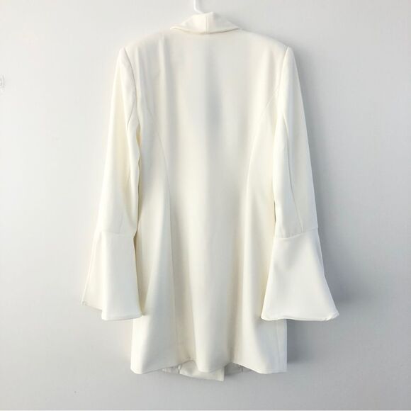 NBD Como La Flor Suit Dress Women’s XS Ivory Shawl Collar Power Suit NWT - Picture 4 of 13